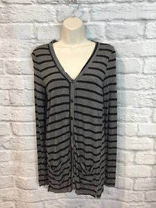 Soft Joie Damen grau schwarz gestreift Knopfleiste dünne Strickjacke Pullover Gr. S Neu mit Etikett - Bild 1 von 7