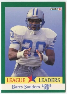 1991 Fleer #415 Barry Sanders Detroit Lions - League Leaders - Picture 1 of 2