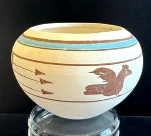 Ute Native American Pottery Vase Turquoise White Mesa Handmade Vintage 6" - Picture 1 of 11