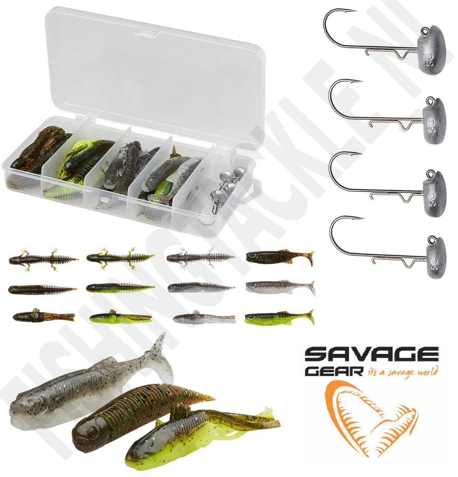 Savage Gear NED Kit 7.5cm 28 Piece Soft Lure + Jigheads Floating Fishing Set  - Image 1 of 1