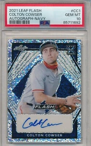 2021 LEAF FLASH COLTON COWSER NAVY AUTO #53/99 #CC1 PSA 10 GEM MINT - Picture 1 of 1
