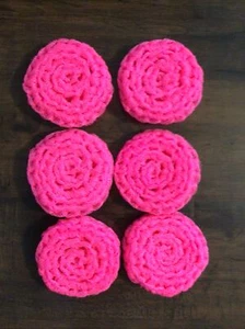 6 Hot Pink (bright)--- NYLON NET POT SCRUBBIES - Picture 1 of 1