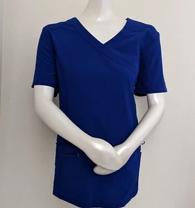 Scrubstar Womens Blue Stretch Moisture Control  Scrub Top Size Medium - Picture 1 of 2