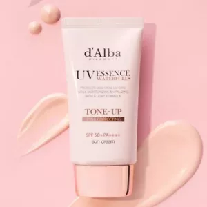 4X New d'Alba UV Essence Waterfull Tone Up Pink SPF 50+ PA++++ 50ml Korean - Picture 1 of 15