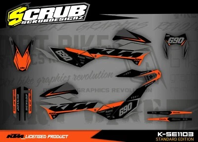 KTM Dekor SMC-R 690 2012 2013 2014 2015 2016 2017 2018 Supermoto SCRUB Aufkleber - Bild 1 von 4
