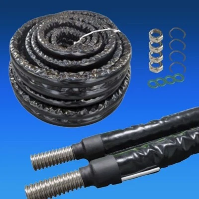 Solare Tubo Ondulato IN Acciaio Inox Doppio Isolante DN16 DN20 + Raccordi - Image 1 of 2