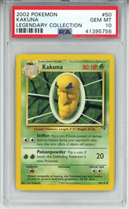 2002 POKEMON LEGENDARY COLLECTION KAKUNA #50 COMMON PSA 10 GEM MINT #41395756 - Picture 1 of 2