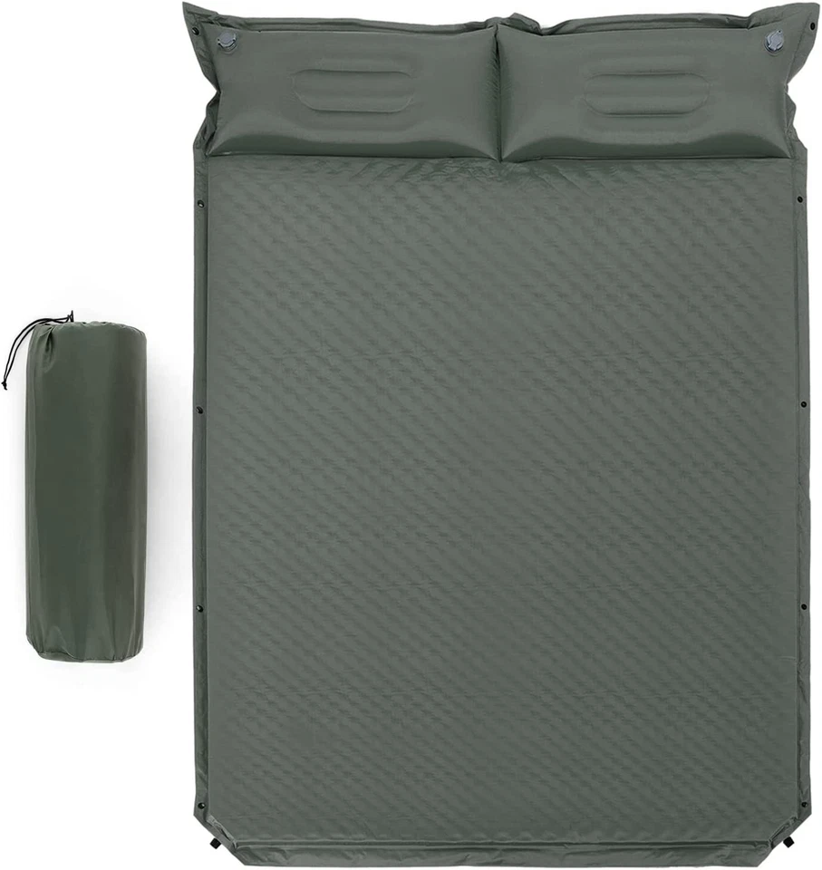 Campingmatte 2 Personen & 2 Kissen Isomatte Selbstaufblasend Camping Doppelbett