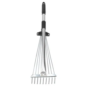 Adjustable Telescopic Metal Garden Leaf Rake - Hemoton Cleaning Tools US - Picture 1 of 11