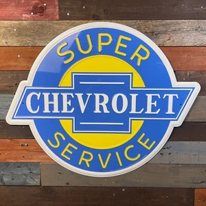 Chevrolet Super Service 24" Round Metal Sign - Picture 1 of 4