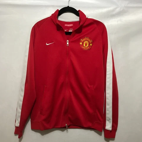 Nike Jacket Mens XL Manchester United Red Full Zip Sportswear Soccer Performance Cover