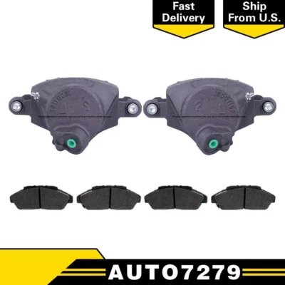Front Left Right Brake Calipers & Metallic Pads For 1979-1986 Chevrolet C10 - Image 1 of 4