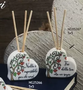 Profumatore CUORE Bomboniera DOLCICOSE BATTESIMO COMUNIONE CRESIMA MATRIMONIO - Foto 1 di 4