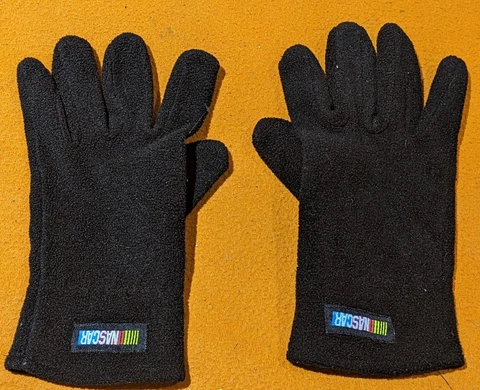 Men's Nascar Black Fleece Light Gloves Size Large Cover