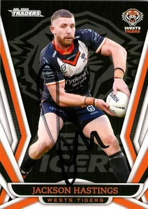 Signed 2023 Wests Tigers NRL TLA Traders Card - Jackson Hastings - Picture 1 of 3