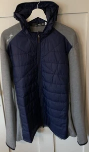 Ralph Lauren RLX Golf CoolWool Panel Hooded Jacket Grey/Navy Mens Size XL New - Picture 1 of 10