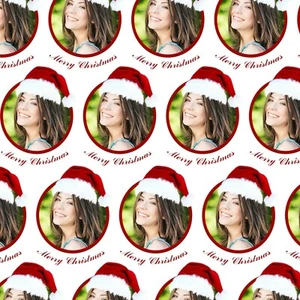 PERSONALISIERTE MÜTZE FROHE WEIHNACHTEN NAME FOTOVERPACKUNG GESCHENKPAPIER BLATT PAPIER - Bild 1 von 1