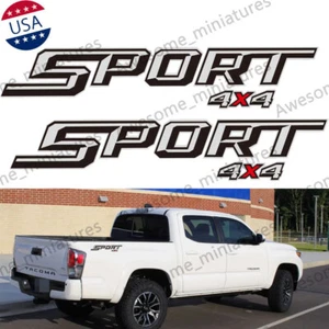2x SPORT 4X4 Truck Bed Side Door Trunk Decal Sticker For Toyota Tacoma Ram Etc - Picture 1 of 8