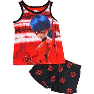 Miraculous Ladybug Girls Tank Top 2pc Pajama Short Set Size 4 6 8 10 - Picture 1 of 5