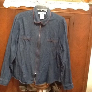 Damen Gr. XL Jeans Stalljacke Pferd Stickerei Dressur Reißverschluss vorne - Bild 1 von 4