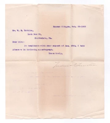 General Frederick Funston AUTÓGRAFO FIRMADO Medalla de Honor Filipinas Aguinaldo Foto 1 de 3