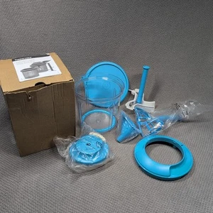 Tupperware Power Chef System Chop N Prep Salt Water Taffy Blue Retired 8 Pc - Picture 1 of 21