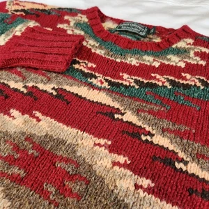 Vintage Polo Country Ralph Lauren Pullover Herren XL Handstrick Wolle Azteken Southwest - Bild 1 von 6