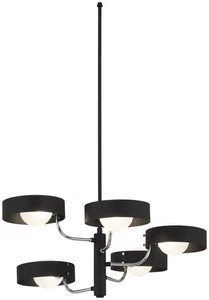 George Kovacs Lift Off 5-Light Chandelier in Sand Coal and Polished Nickel - Picture 1 of 1