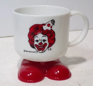 McDonalds 1985 cumpleaños 4" blanco comida rápida taza promocional con pies 073025WT - Imagen 1 de 3