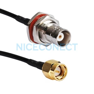 Cable coaxial SMA macho a hembra mampara tuerca adaptador coleta RG174 - Imagen 1 de 3