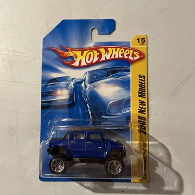 HOT WHEELS HUMMER H2 SUT  #015 2008 NEW MODELS BLUE W/ CHROME SHOCKS - Image 1 of 3