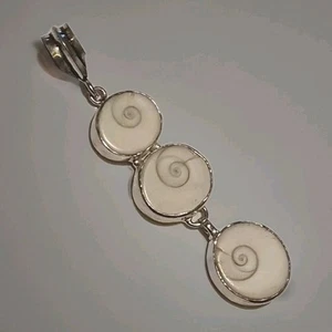 Silver 925 shell. oval Pendant. Beautiful Long  (2513) - Picture 1 of 6
