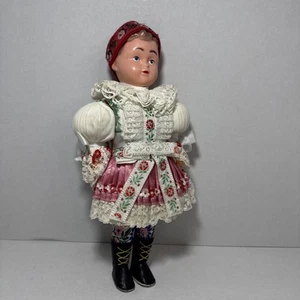 VINTAGE CZECHOSLOVAKIA DOLL In National Costume 1970’s 12” - Picture 1 of 3