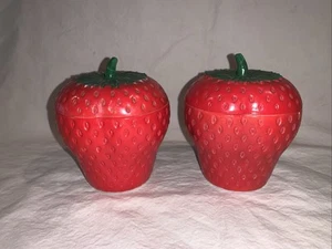 Vintage Hazel Atlas Strawberry Milk Glass Lidded Jar - Picture 1 of 13
