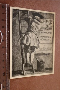 toller alter kleiner Werbedruck ? Kunst und Porzellan - Frau E. Langeloh Köln - Picture 1 of 2