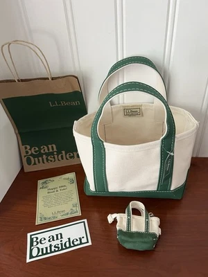 L.L. Bean Boat & Tote Green Vintage NWT Mini Small & Matching Key Chain - Image 1 of 4