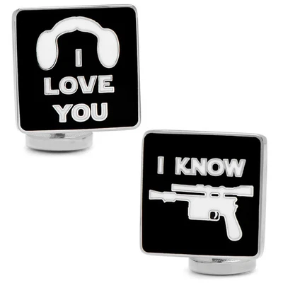 Star Wars Princess Leia and Han Solo "I Love You / I Know" Icon Cufflinks - Image 1 of 4