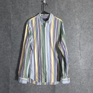 Camisa Ralph Lauren a Rayas Calce Clásico Abotonada Para Hombres Talla XL Pony Preppy Logo - Imagen 1 de 12