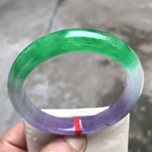 Real natural Myanmar Ice purple Green Jade jadeite bracelets Bangle 59mm - Picture 1 of 10