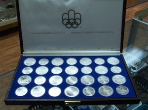 CANADA 1976  STERLING SILVER OLYMPIC COINS  SET **28pcs**  with  BROWN BOX - Picture 1 of 1