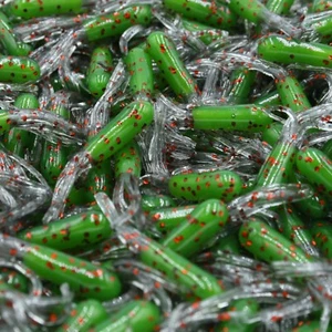 40 pk 1.5" Lime / Smoke Neon Crappie Fishing Tube Jig Skirts Bluegill Perch - Picture 1 of 1