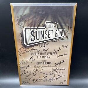 SUNSET BOULEVARD Cast  Signed Poster Autographed  Theater - Framed 22” X 14”
