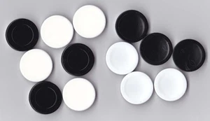 Gabriel Othello 6 Black/White Disks Pieces Parts Game Replacement Concave/Flat - Picture 1 of 3