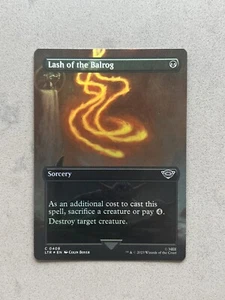 MTG The Lord of the rings - Lash of the Balrog C 0408 Foil Scene Borderless - Picture 1 of 3