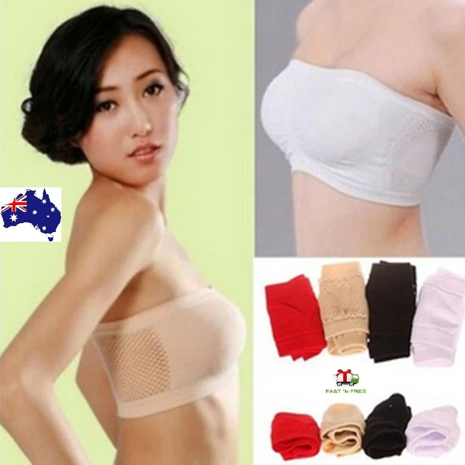 Women's Soft Seamless Strapless Top Breathable Sports Bras Bandeau Boob Tube - image 1 of 4