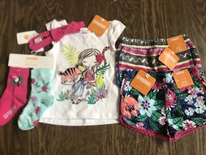 NWT Gymboree girl tropical toucan bow socks SUMMER 5-piece SET 6 9 12 18 24 - Picture 1 of 7