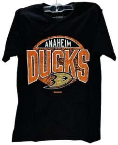 Reebok Youth Anaheim Ducks T-Shirt a Maniche Corte Totally Cool, Nero, Medium - Foto 1 di 7