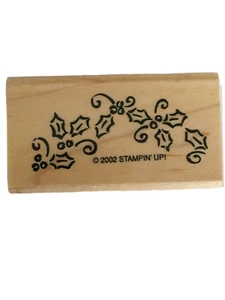Stampin Up Gummistempel Itty Bitty Borders Stechpalmenblätter Beeren Weihnachten Basteln - Bild 1 von 3