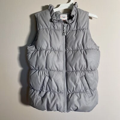 Chaqueta Chaleco Puffer Gymboree Niñas en Gris Talla M (7-8) Foto 1 de 4