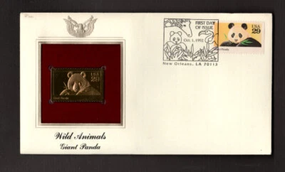 Postal Cover -U.S. - First Day - Wild Animals - Gold Replica 1992 - Image 1 of 2